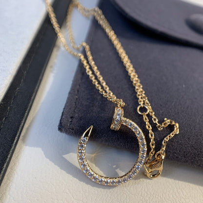 [✨ROSE✨]JUSTE NECKLACE PINK GOLD DIAMONDS
