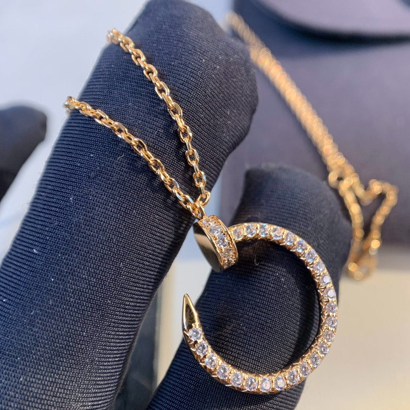 [✨ROSE✨]JUSTE NECKLACE PINK GOLD DIAMONDS