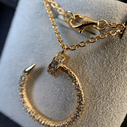 [✨ROSE✨]JUSTE NECKLACE PINK GOLD DIAMONDS