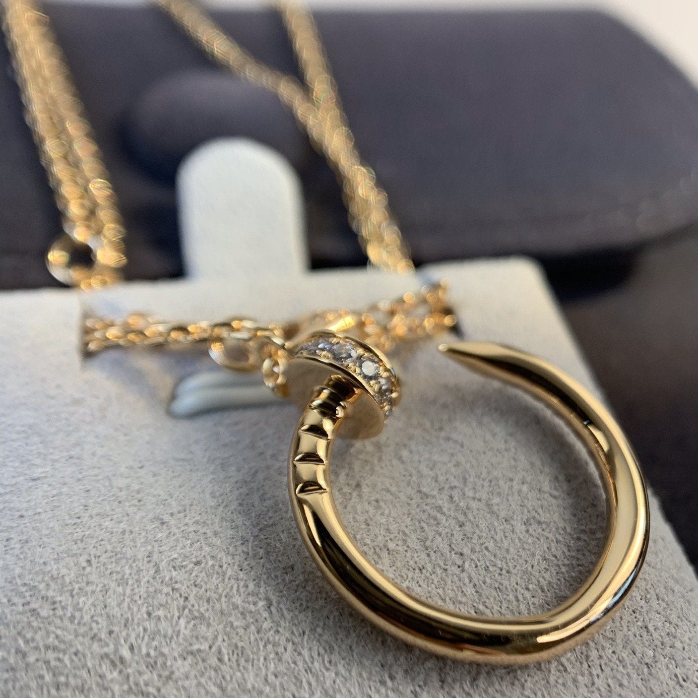 [✨ROSE✨]JUSTE NECKLACE PINK GOLD DIAMONDS