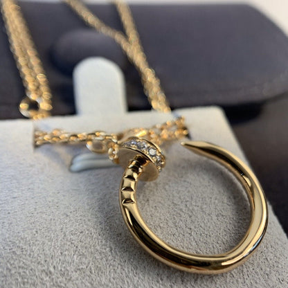 [✨ROSE✨]JUSTE NECKLACE PINK GOLD DIAMONDS