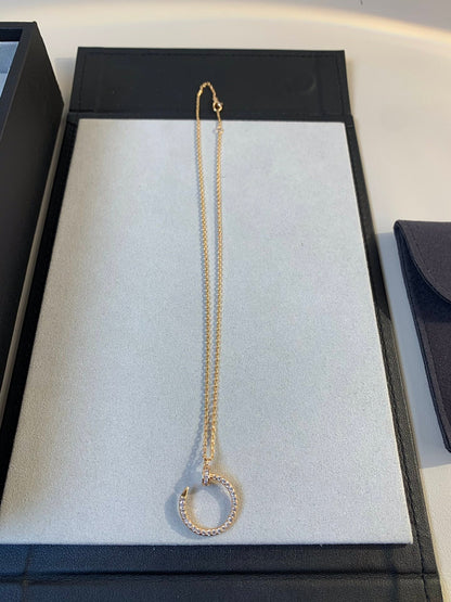 [✨ROSE✨]JUSTE NECKLACE PINK GOLD DIAMONDS