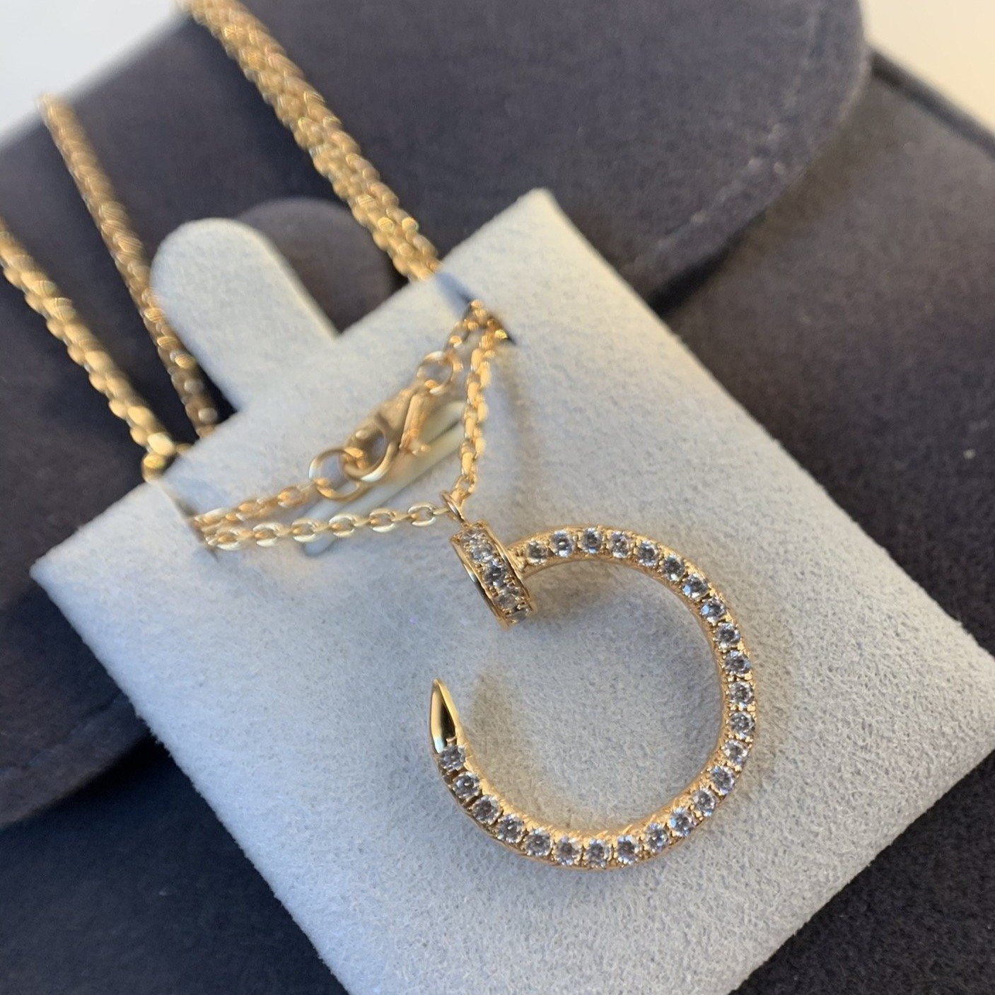 [✨ROSE✨]JUSTE NECKLACE PINK GOLD DIAMONDS