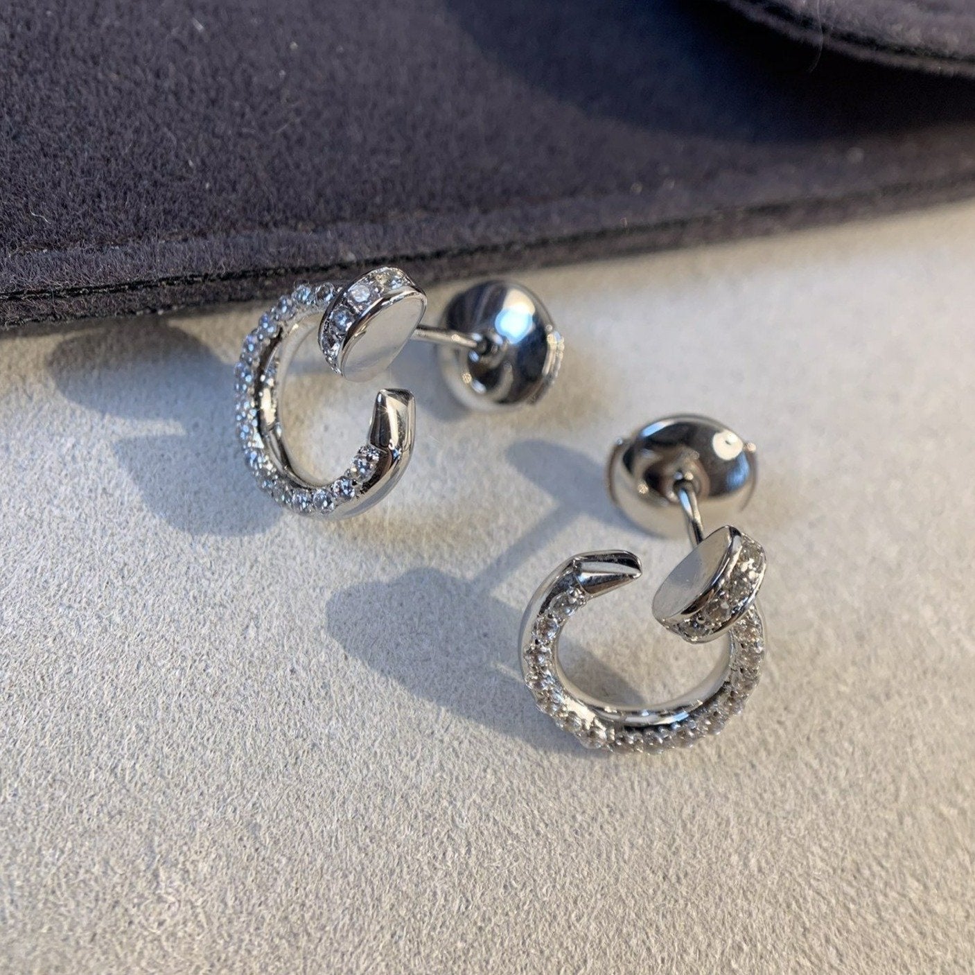 [✨ROSE✨]JUSTE EARRINGS SILVER DIAMONDS