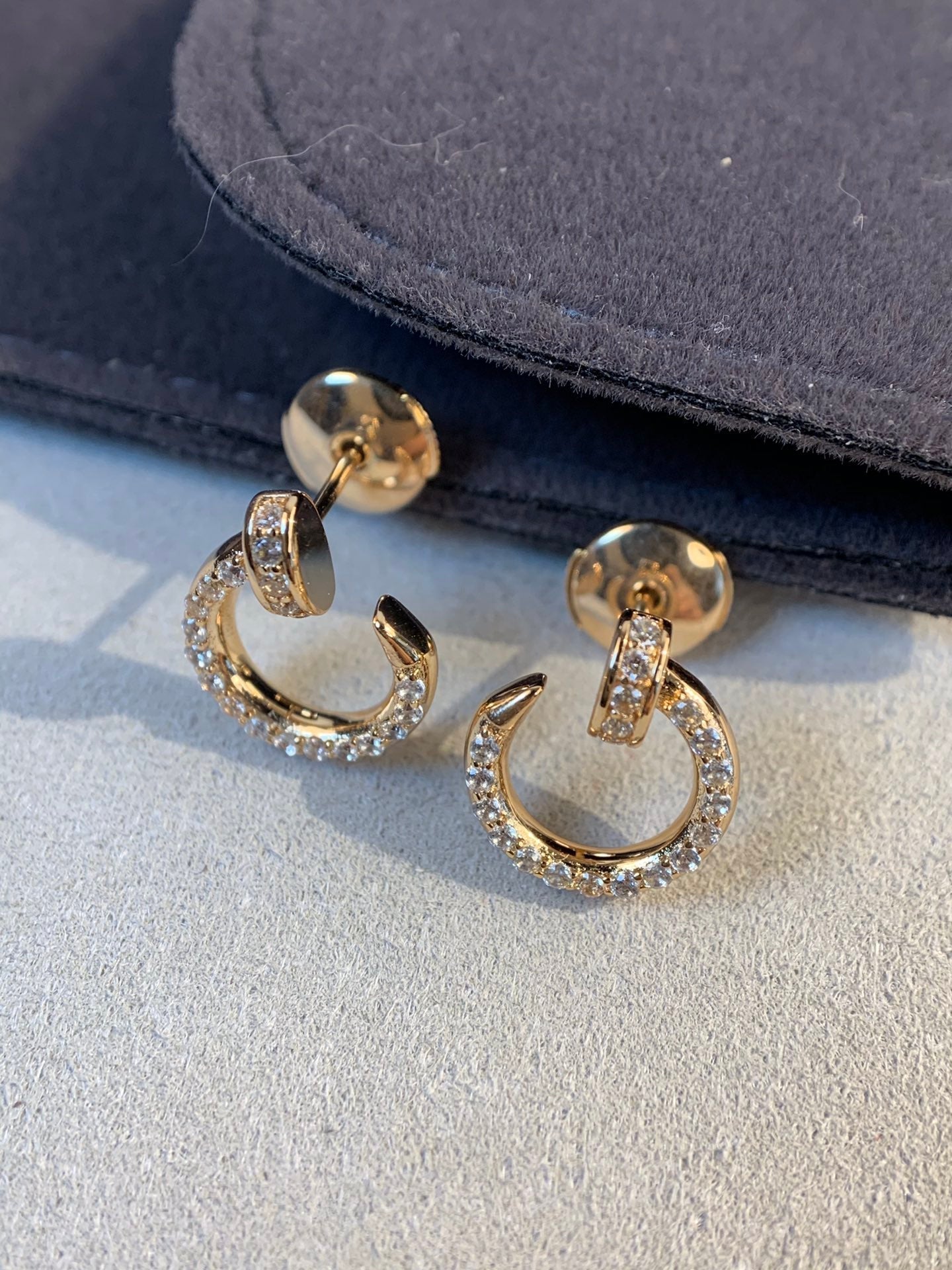 [✨ROSE✨]JUSTE EARRINGS GOLD DIAMONDS