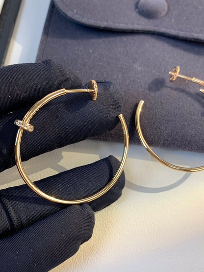 [✨ROSE✨]JUSTE EARRINGS GOLD DIAMONDS 1.8MM