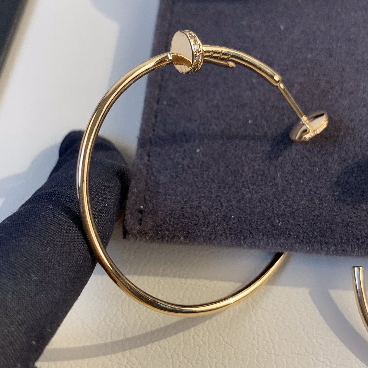 [✨ROSE✨]JUSTE EARRINGS GOLD DIAMONDS 1.8MM