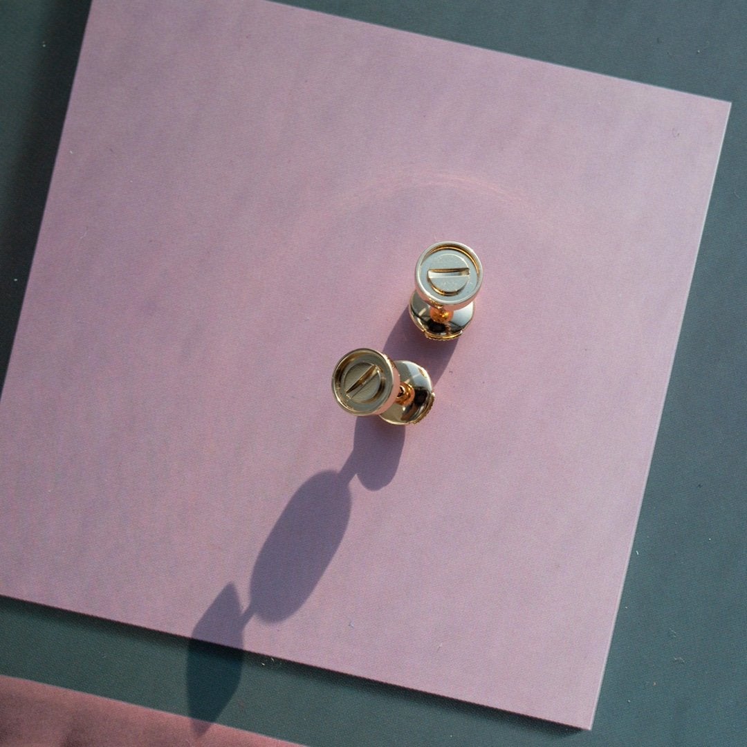 [✨ROSE✨]LOVE EARRINGS PINK GOLD 10MM