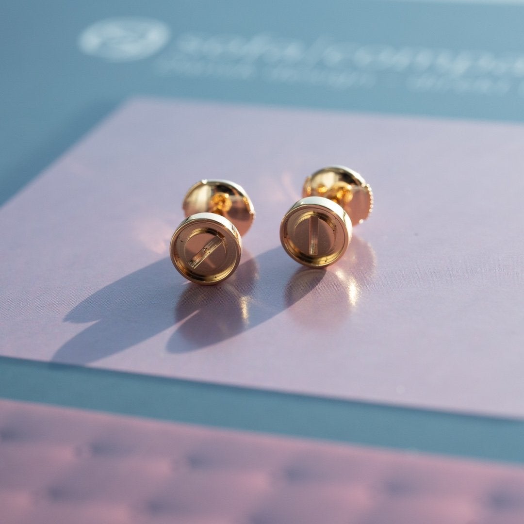 [✨ROSE✨]LOVE EARRINGS PINK GOLD 10MM
