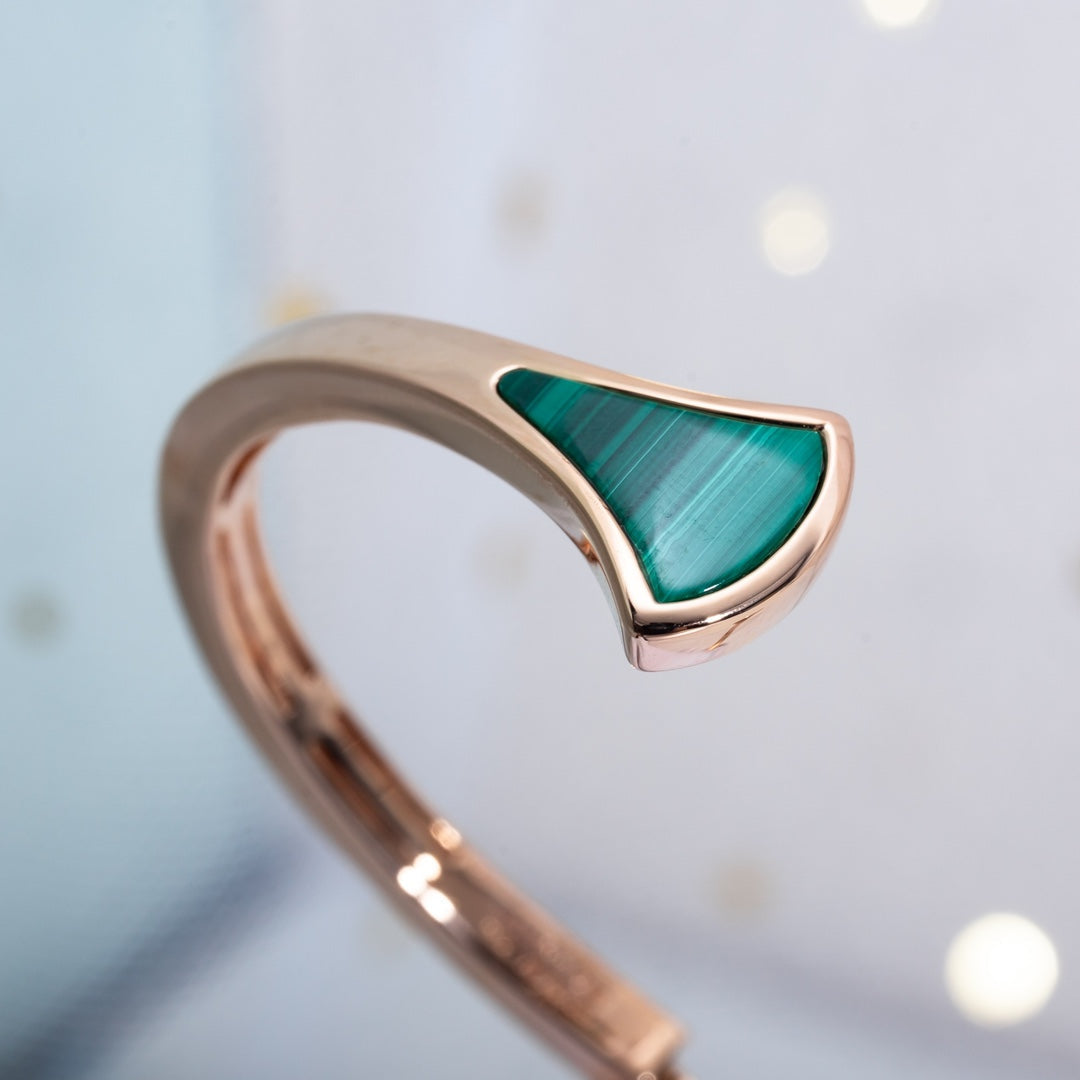 [✨ROSE✨]DREAM BRACELET OPEN MALACHITE PINK GOLD