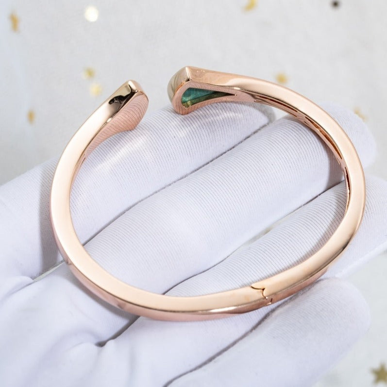[✨ROSE✨]DREAM BRACELET OPEN MALACHITE PINK GOLD