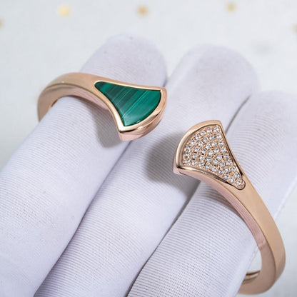 [✨ROSE✨]DREAM BRACELET OPEN MALACHITE PINK GOLD