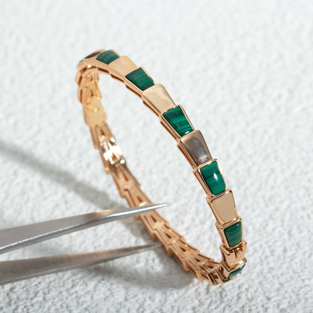 [✨ROSE✨]SERPENTI BRACELET PINK GOLD MALACHITE