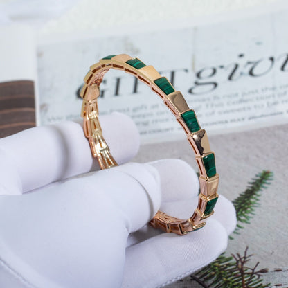 [✨ROSE✨]SERPENTI BRACELET PINK GOLD MALACHITE