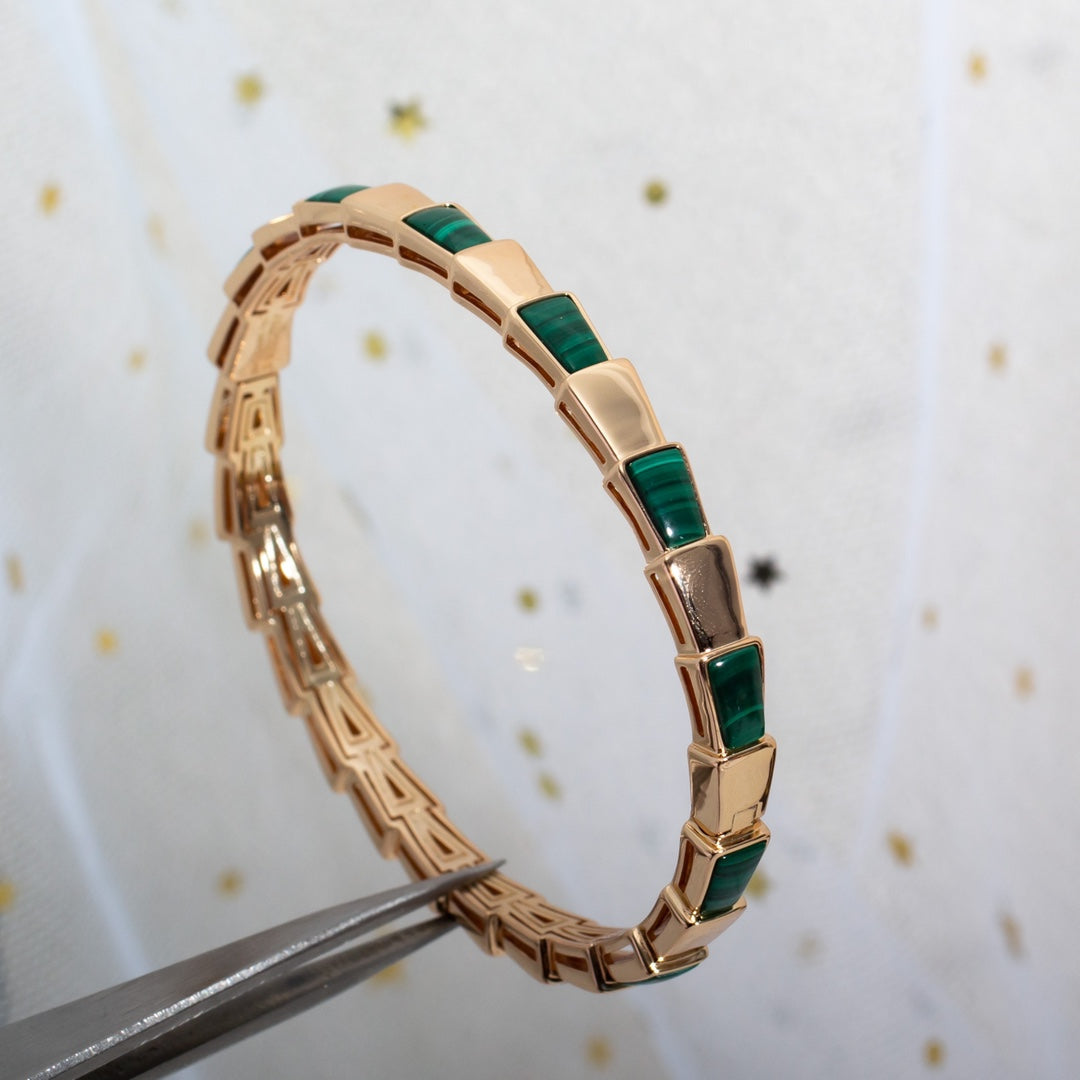 [✨ROSE✨]SERPENTI BRACELET PINK GOLD MALACHITE