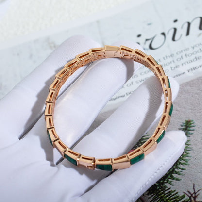 [✨ROSE✨]SERPENTI BRACELET PINK GOLD MALACHITE