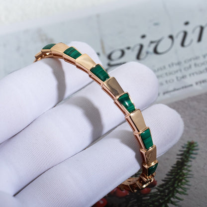 [✨ROSE✨]SERPENTI BRACELET PINK GOLD MALACHITE