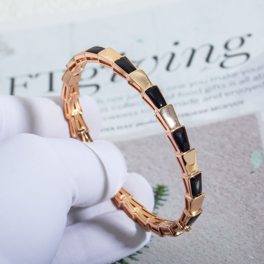 [✨ROSE✨]SERPENTI BRACELET PINK GOLD ONYX