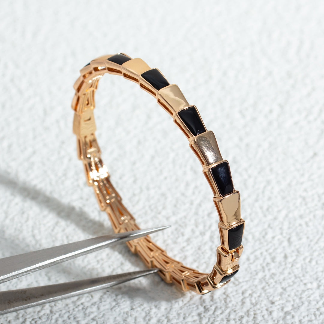 [✨ROSE✨]SERPENTI BRACELET PINK GOLD ONYX