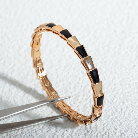 [✨ROSE✨]SERPENTI BRACELET PINK GOLD ONYX