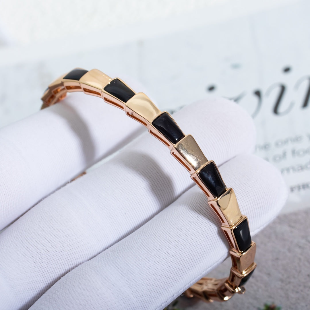 [✨ROSE✨]SERPENTI BRACELET PINK GOLD ONYX