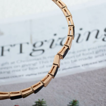 [✨ROSE✨]SERPENTI BRACELET PINK GOLD ONYX