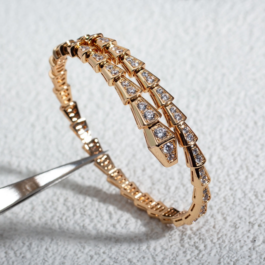 [✨ROSE✨]SERPENTI BRACELET 6.8MM PINK GOLD DIAMOND