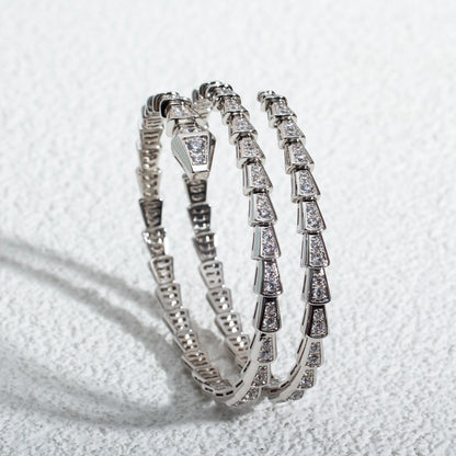 [✨ROSE✨]SERPENTI BRACELET SILVER DIAMOND DOUBLE ROW