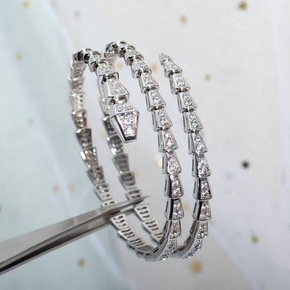 [✨ROSE✨]SERPENTI BRACELET SILVER DIAMOND DOUBLE ROW