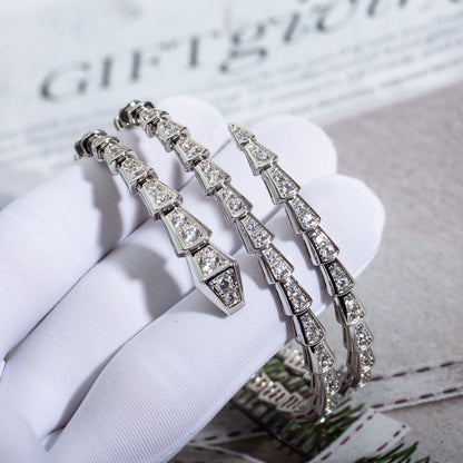 [✨ROSE✨]SERPENTI BRACELET SILVER DIAMOND DOUBLE ROW