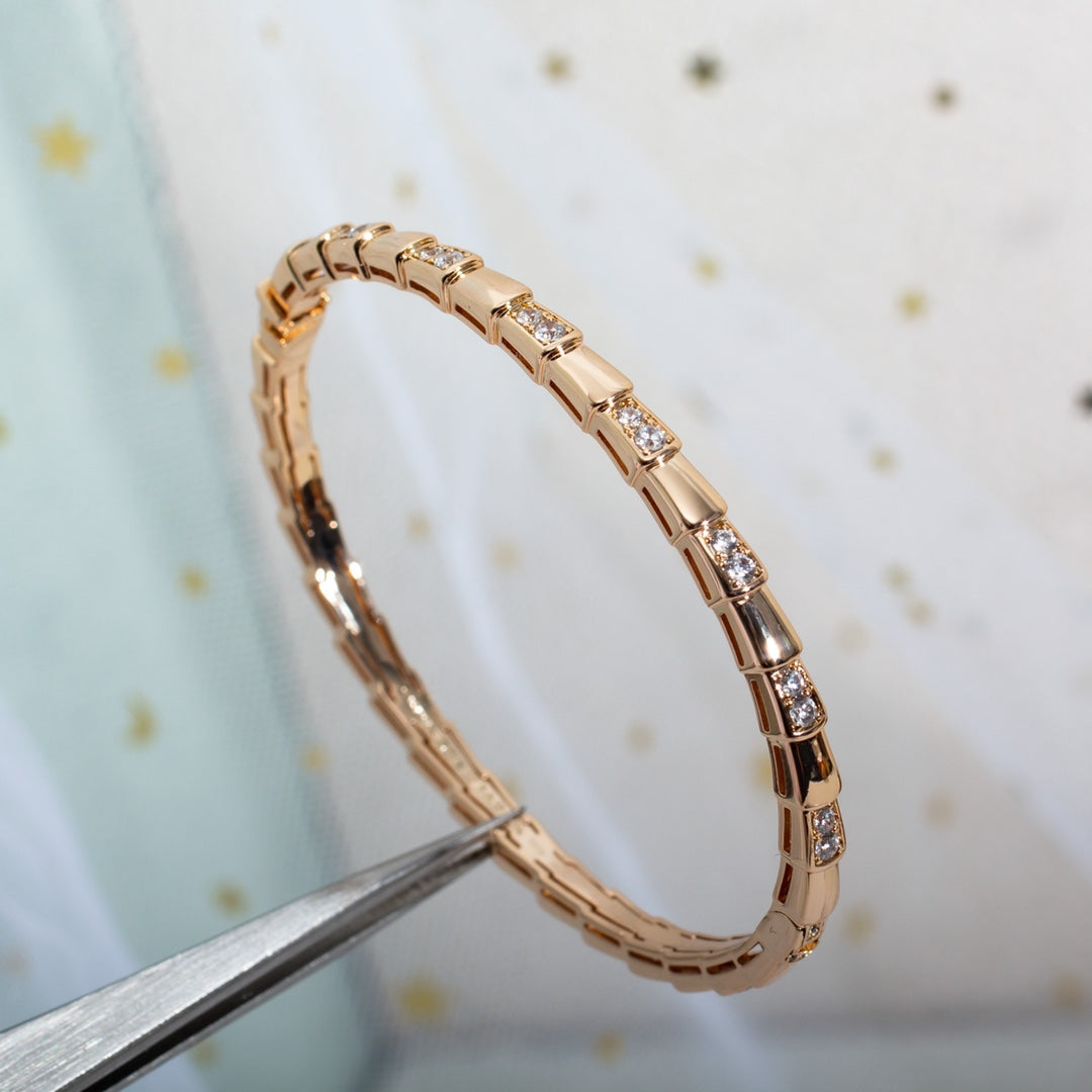 [✨ROSE✨]SERPENTI SMALL BRACELET PINK GOLD DIAMOND