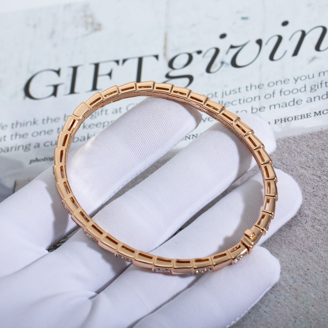[✨ROSE✨]SERPENTI SMALL BRACELET PINK GOLD DIAMOND