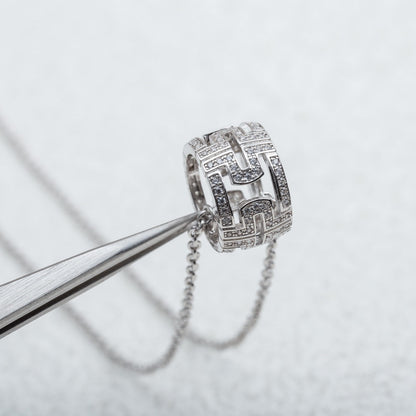 [✨ROSE✨]PARENTESI NECKLACE SILVER DIAMOND