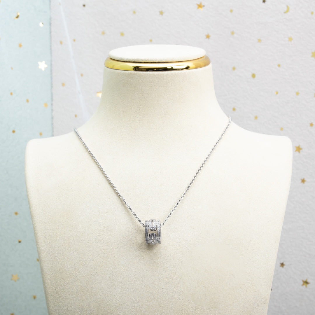 [✨ROSE✨]PARENTESI NECKLACE SILVER DIAMOND