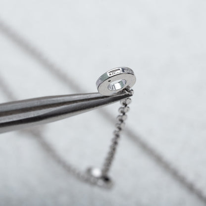 [✨ROSE✨]PARENTESI NECKLACE SILVER DIAMOND