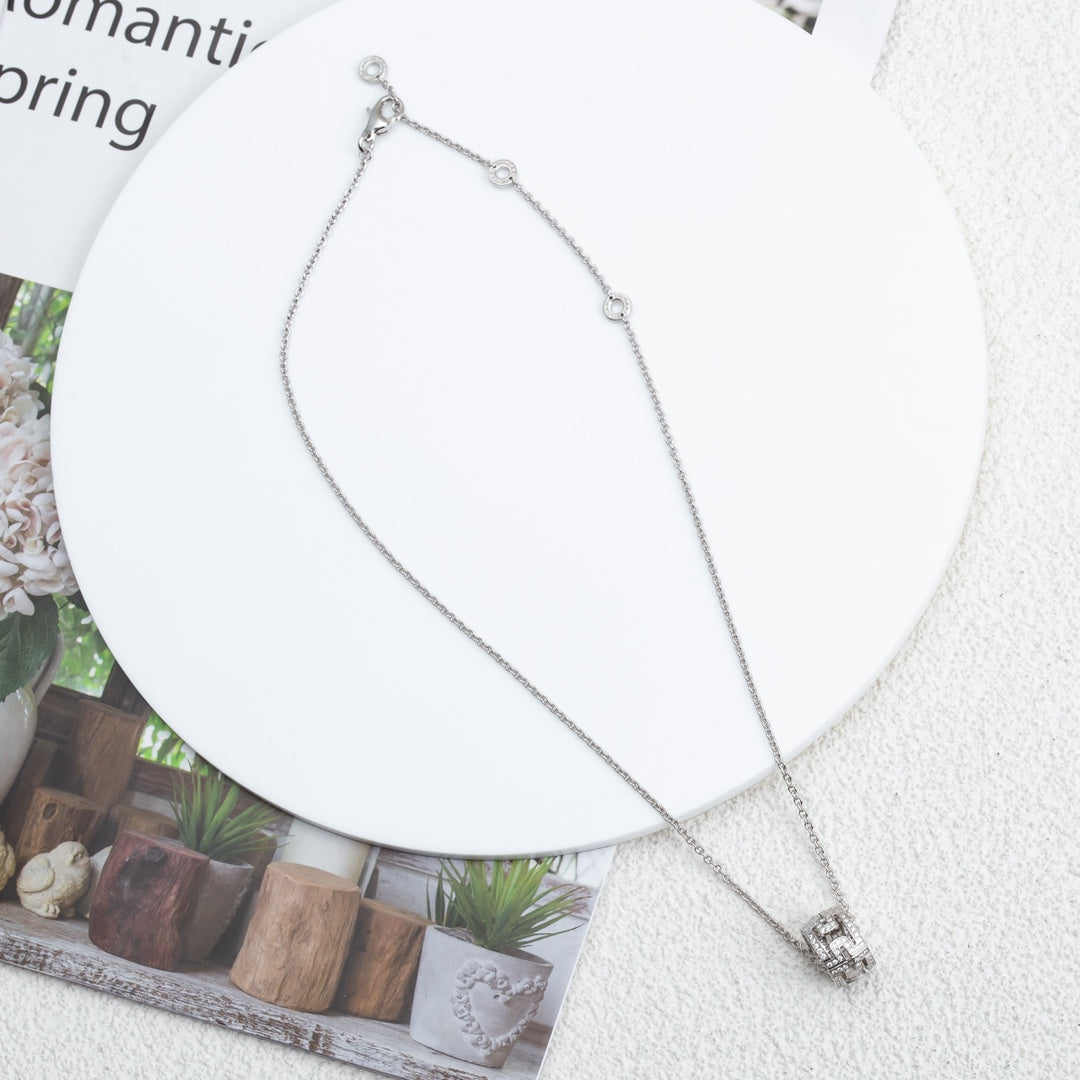 [✨ROSE✨]PARENTESI NECKLACE SILVER DIAMOND
