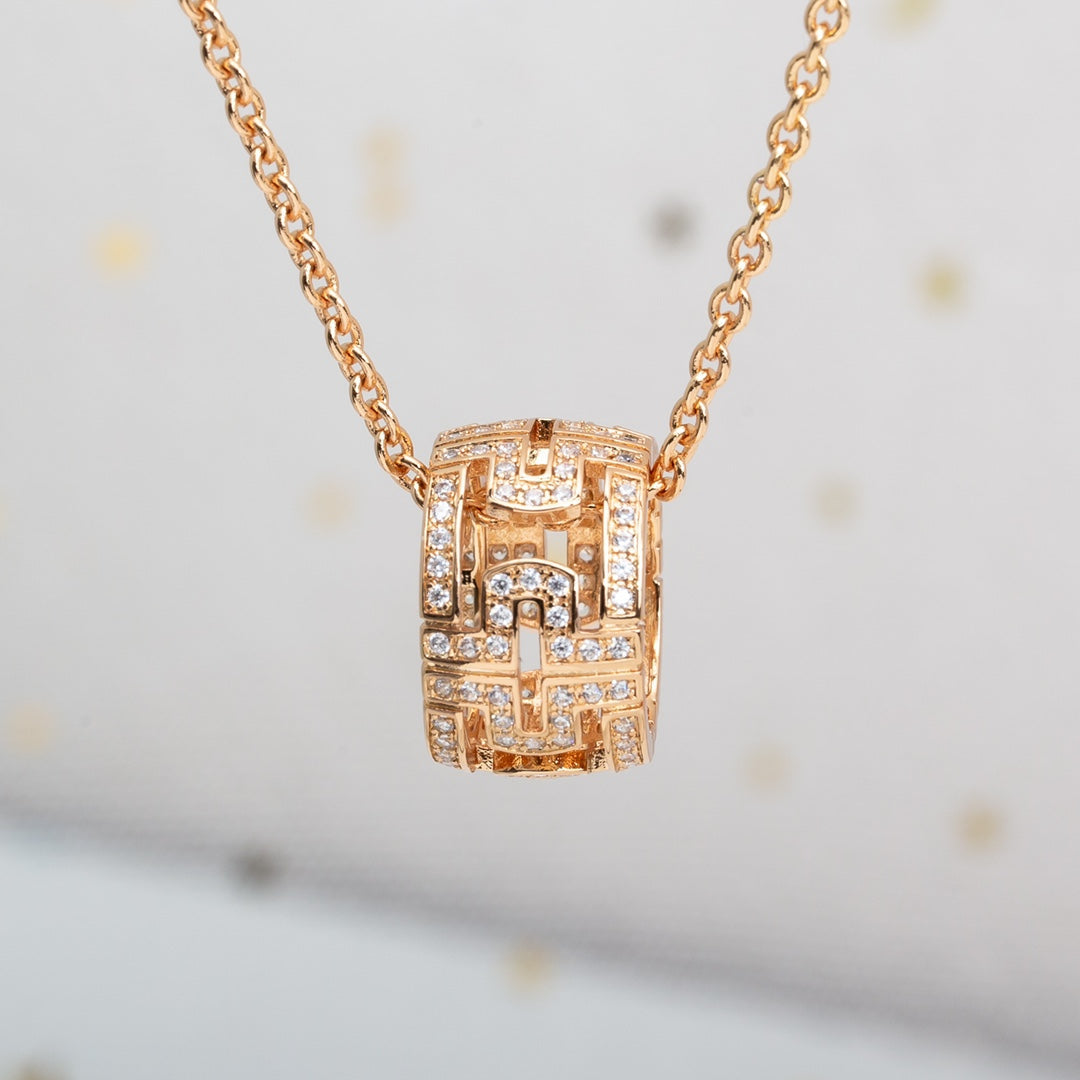[✨ROSE✨]PARENTESI NECKLACE PINK GOLD DIAMOND