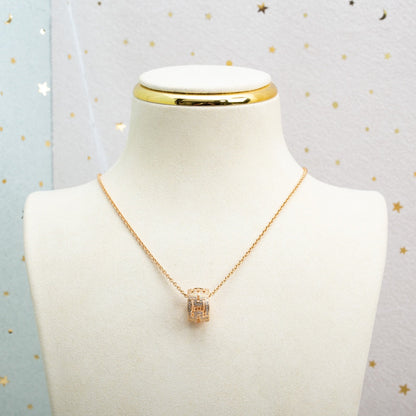 [✨ROSE✨]PARENTESI NECKLACE PINK GOLD DIAMOND