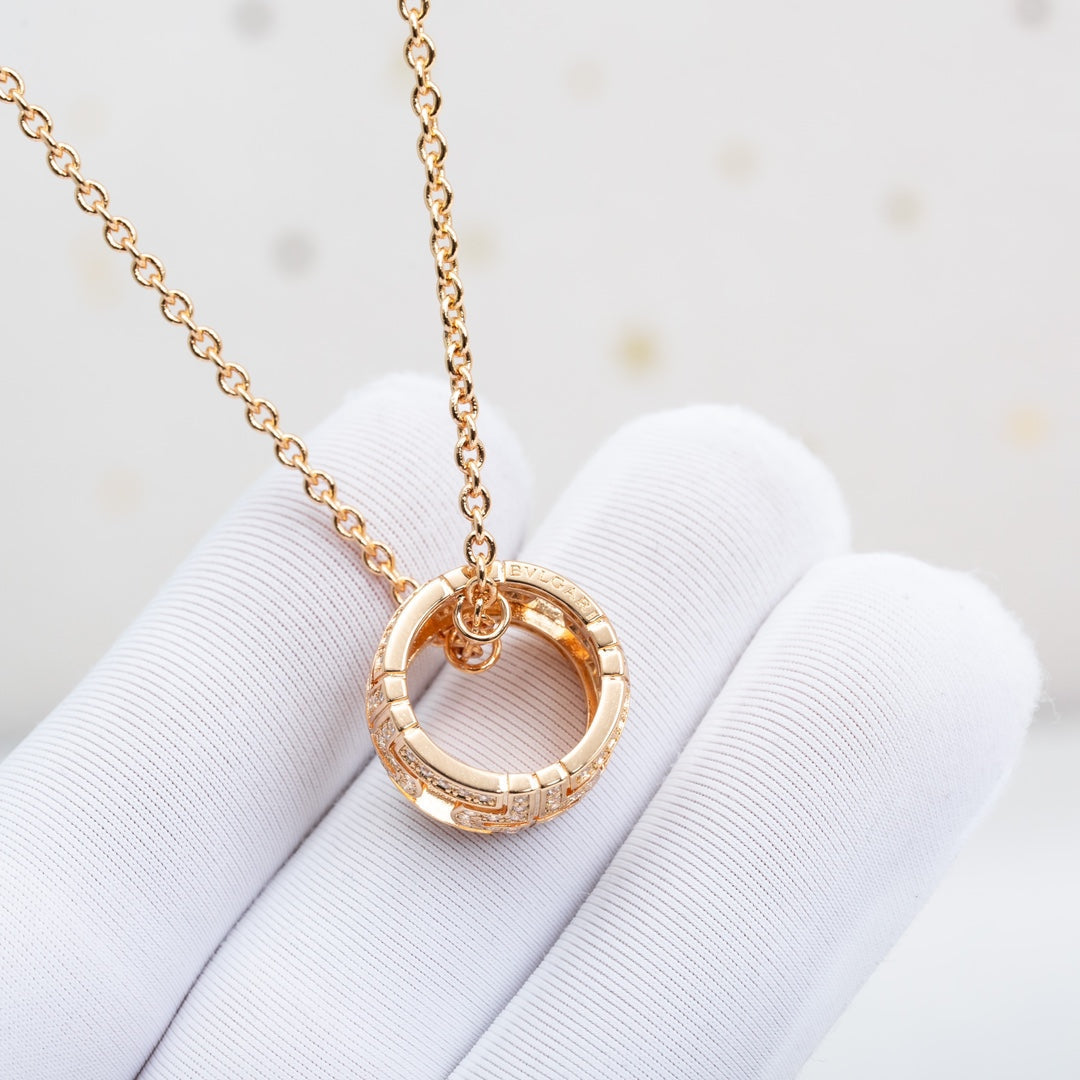 [✨ROSE✨]PARENTESI NECKLACE PINK GOLD DIAMOND
