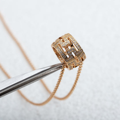 [✨ROSE✨]PARENTESI NECKLACE PINK GOLD DIAMOND