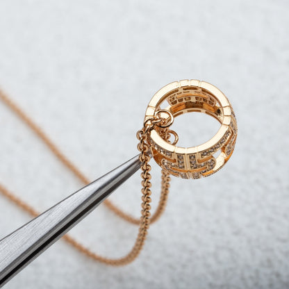 [✨ROSE✨]PARENTESI NECKLACE PINK GOLD DIAMOND