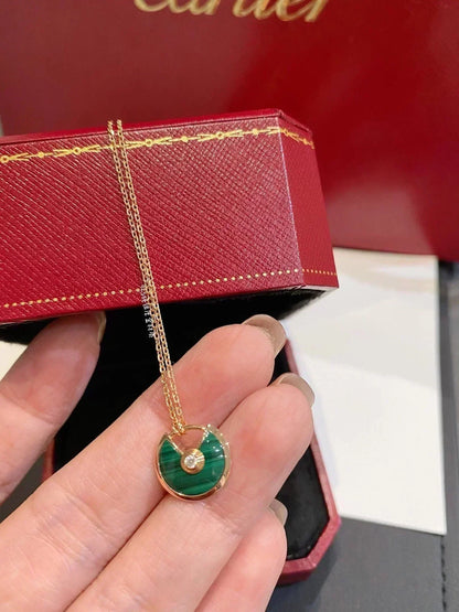 [✨ROSE✨]AMULETTE ROSE GOLD MALACHITE NECKLACE