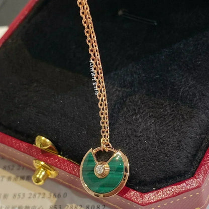 [✨ROSE✨]AMULETTE ROSE GOLD MALACHITE NECKLACE