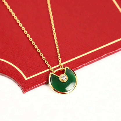 [✨ROSE✨]AMULETTE GOLD MALACHITE NECKLACE