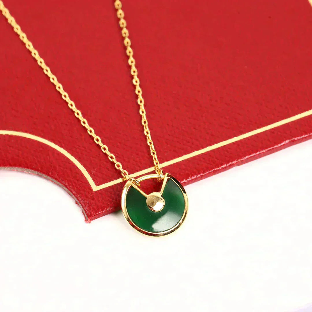 [✨ROSE✨]AMULETTE GOLD MALACHITE NECKLACE