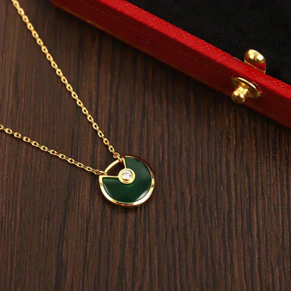 [✨ROSE✨]AMULETTE GOLD MALACHITE NECKLACE