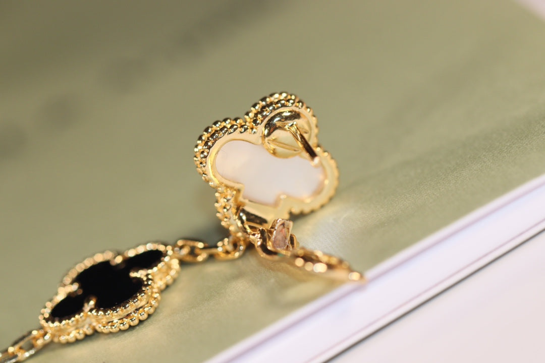 [✨ROSE✨]CLOVER EARRINGS GOLD ONYX MOP 3 MOTIF