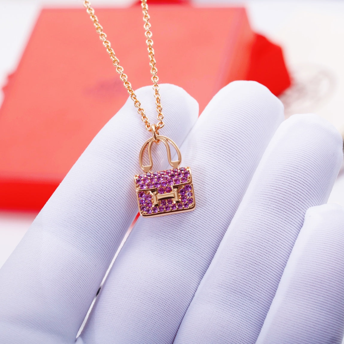 [✨ROSE✨]CONSTANCE PEDANT PURPLE DIAMOND NECKLACE