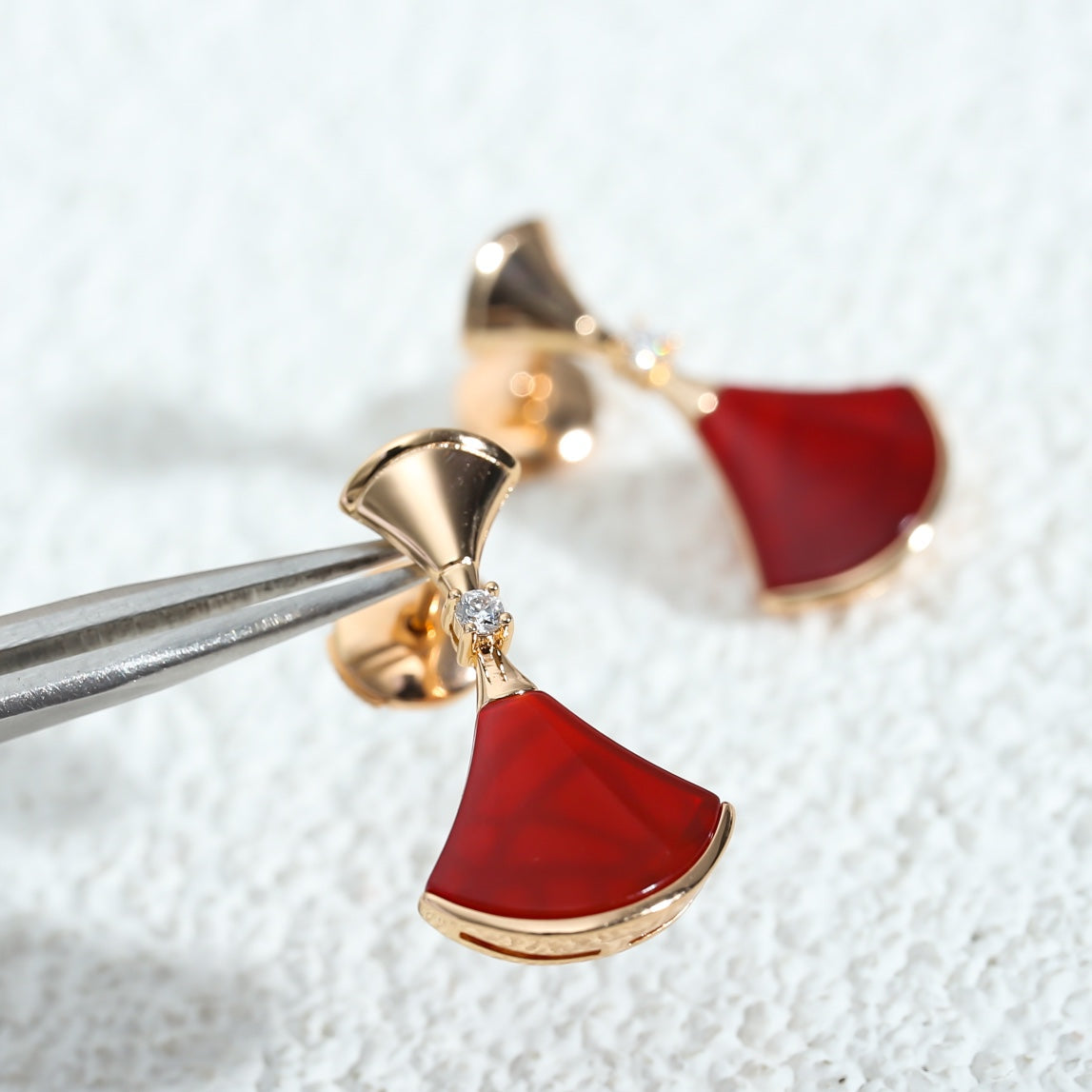 [✨ROSE✨]DREAM Carnelian PINK GOLD EARRINGS