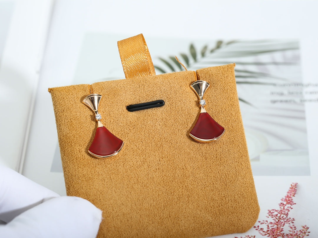 [✨ROSE✨]DREAM Carnelian PINK GOLD EARRINGS